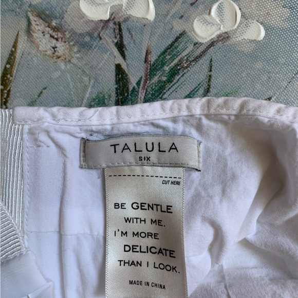 Talula White Eyelet Babydoll Fit & Flare Mini Sundress Dainty Feminine Peasant - Picture 2 of 16